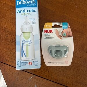 Dr Brown Anti Colic Bottle + Nuk Pacifier